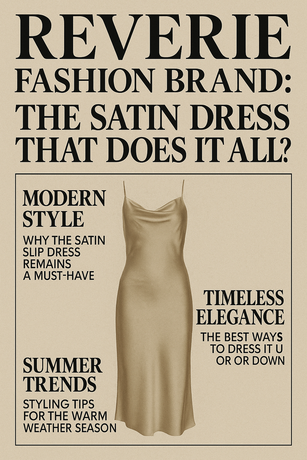 Reverie Fashion Brand: The Satin Dress That Does It All